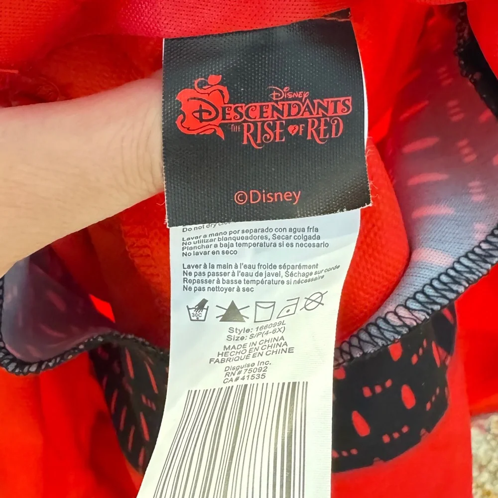 Disney Descendants Red Kids Costume with wig - Picture 9 of 16